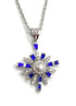 14k Gold Star of Bethlehem with Sapphire & Diamond Necklace